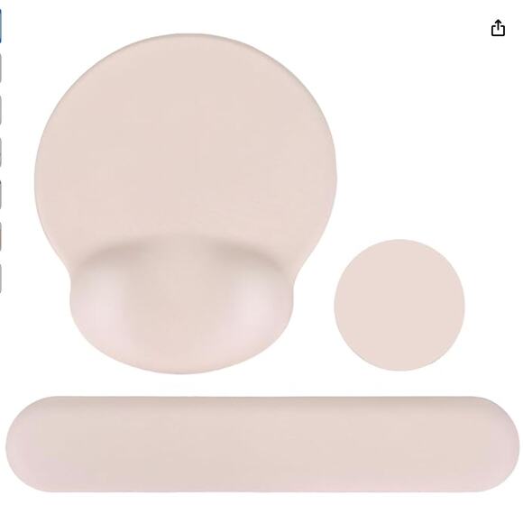 Mouse Pad and Keyboard with Wrist Rests and Coaster- Apricot - Picture 1 of 5